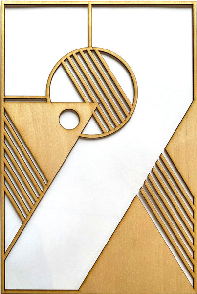 Rowe Art Deco panel wooden inlay / onlay 1