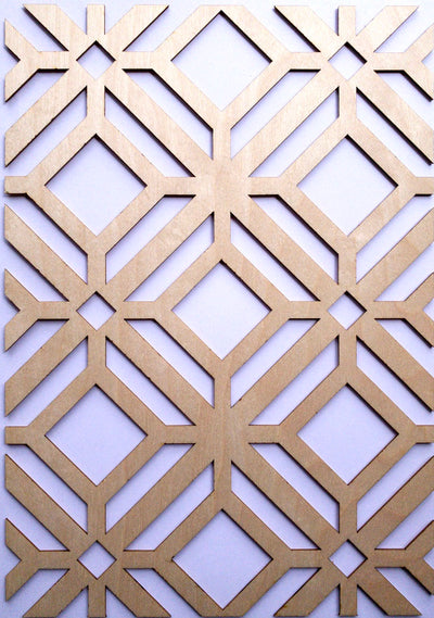 Tilted Square Lattice wooden inlay / onlay