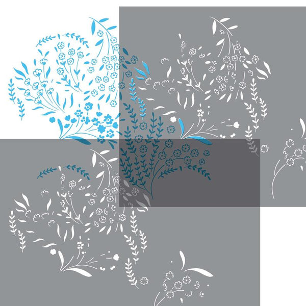 Forget-me-not Floral Wall Stencil 3