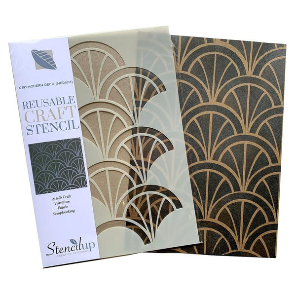 Modern Deco Arches (medium) craft stencil 0