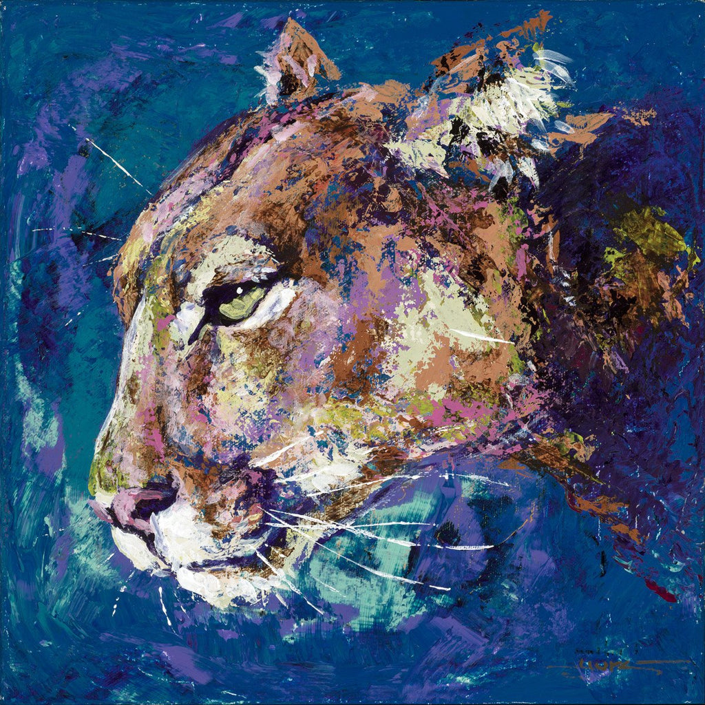 Cougar canvas giclee print fine animal art