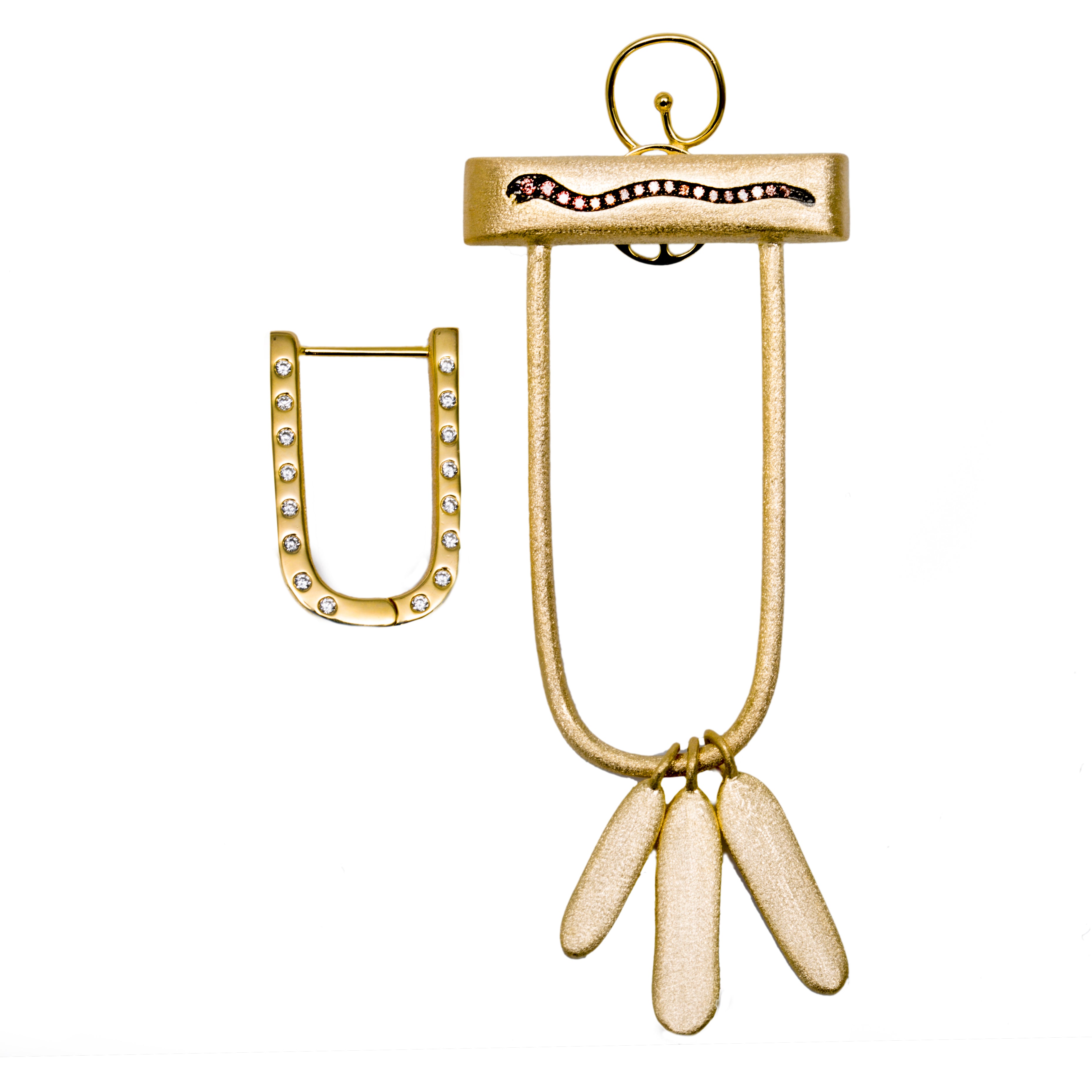 Queen Hatshepsut Mix-and-match Drop Earrings Vermeil Gold