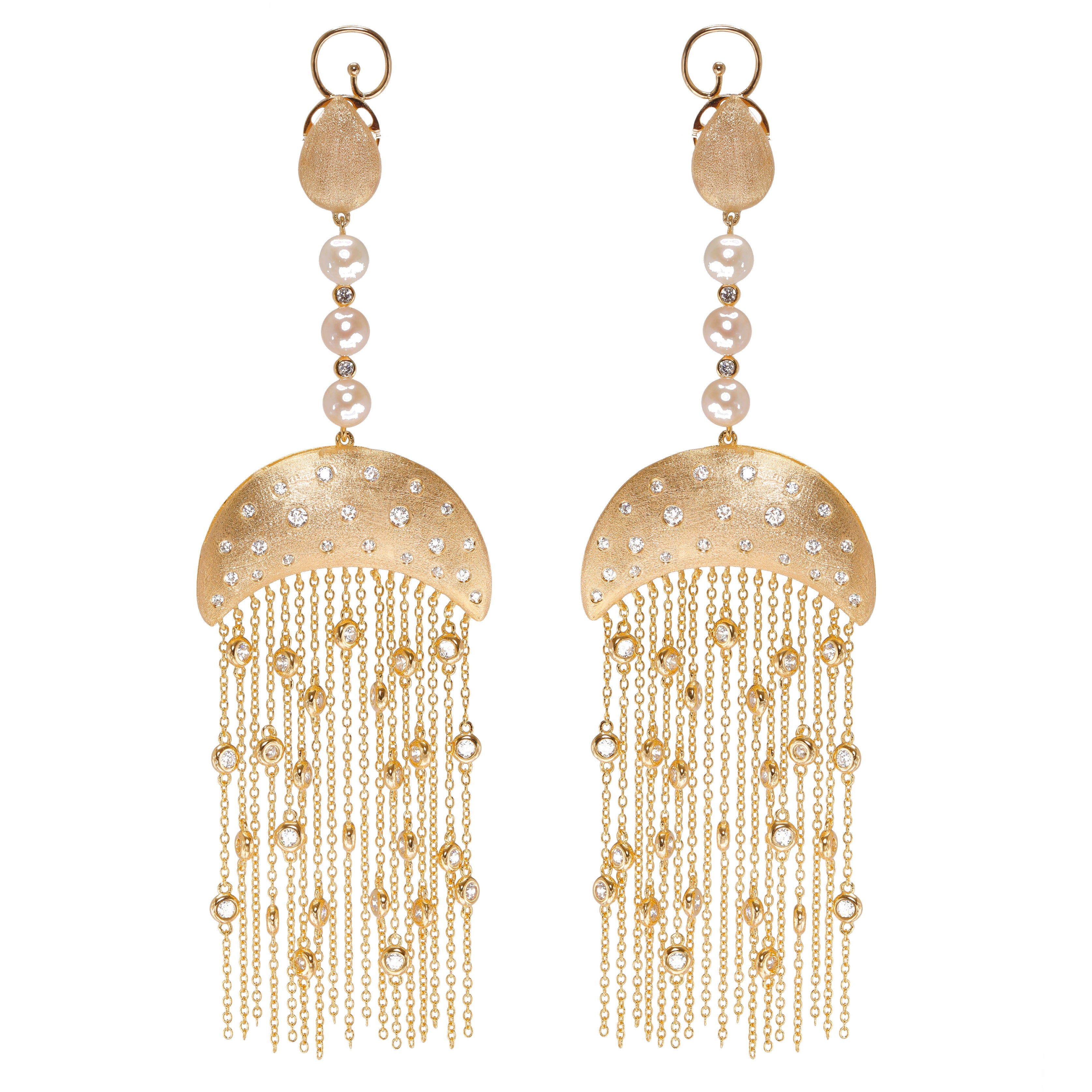 The Queen Nefertari Vermeil Gold Drop Earrings With Tassels