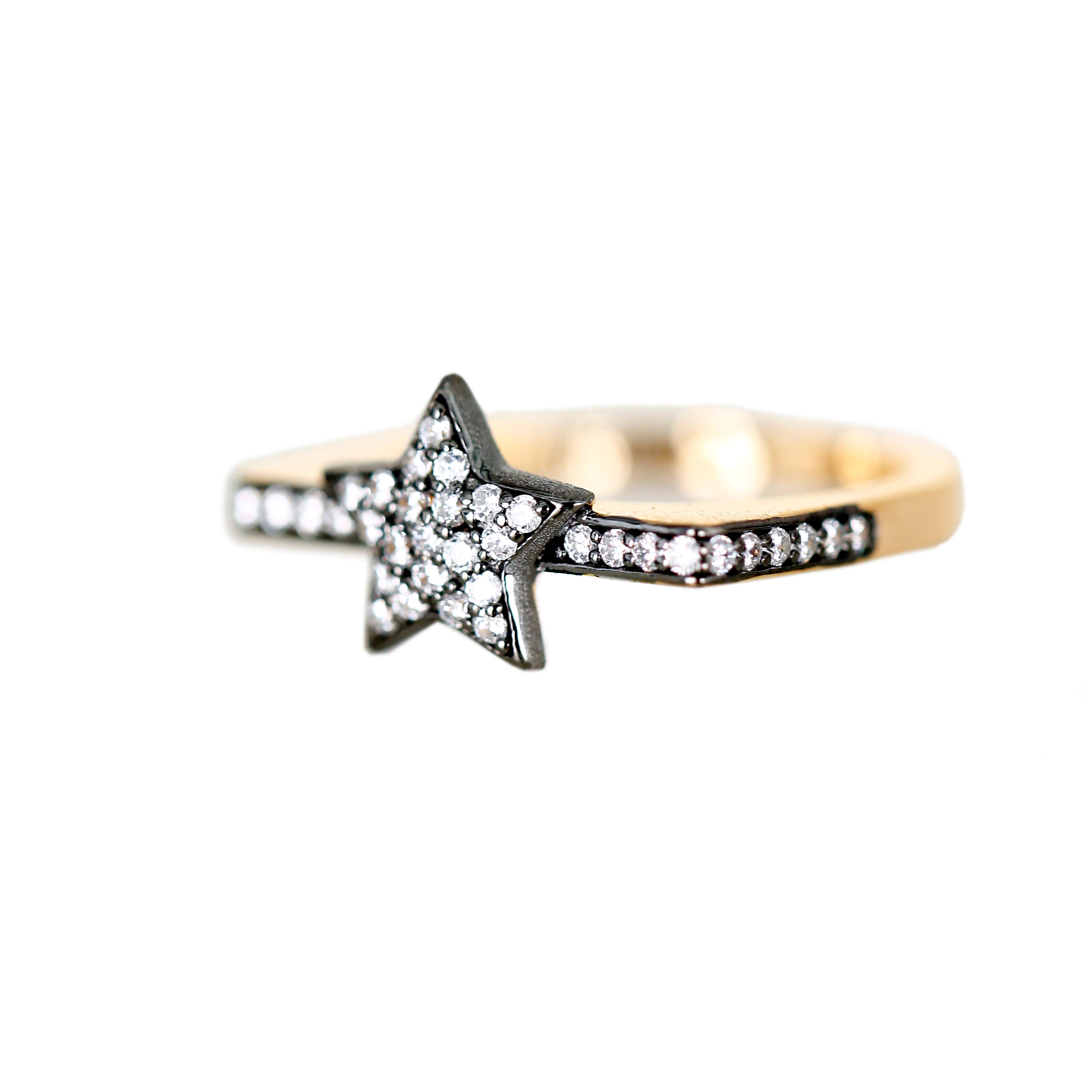 Sparkling Pave Star Vermeil Gold Ring - 6