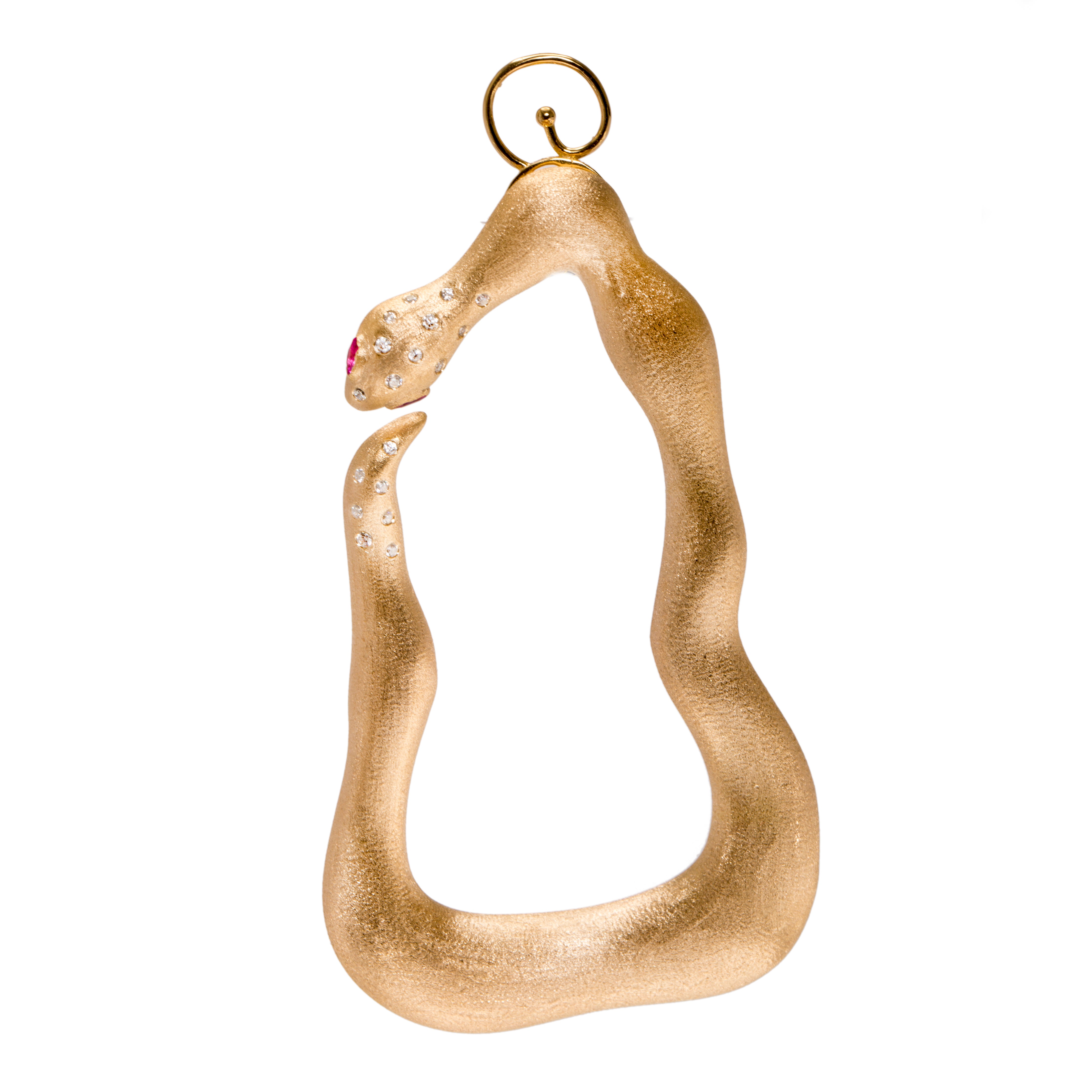 Fierce One-sided Snake Vermeil Gold Statement Earring