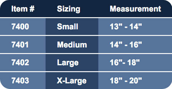 Pro-tec Athletics 3D Flat Premium Knee Support Sizing Chart