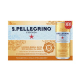 San Pellegrino Tangerine & Wild Strawberry Mineral Sparkling Water 8 pack Cans, 11.15 Fl Oz