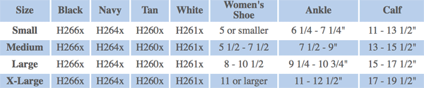 Activa H26 Sizing Chart