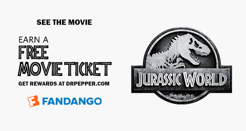 Dr Pepper, Jurassic World Limited Edition Free Movie Ticket, Fandango