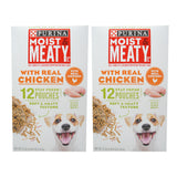 Purina Moist & Meaty with Real Chocken 72 oz 12 pouches (2 pack)