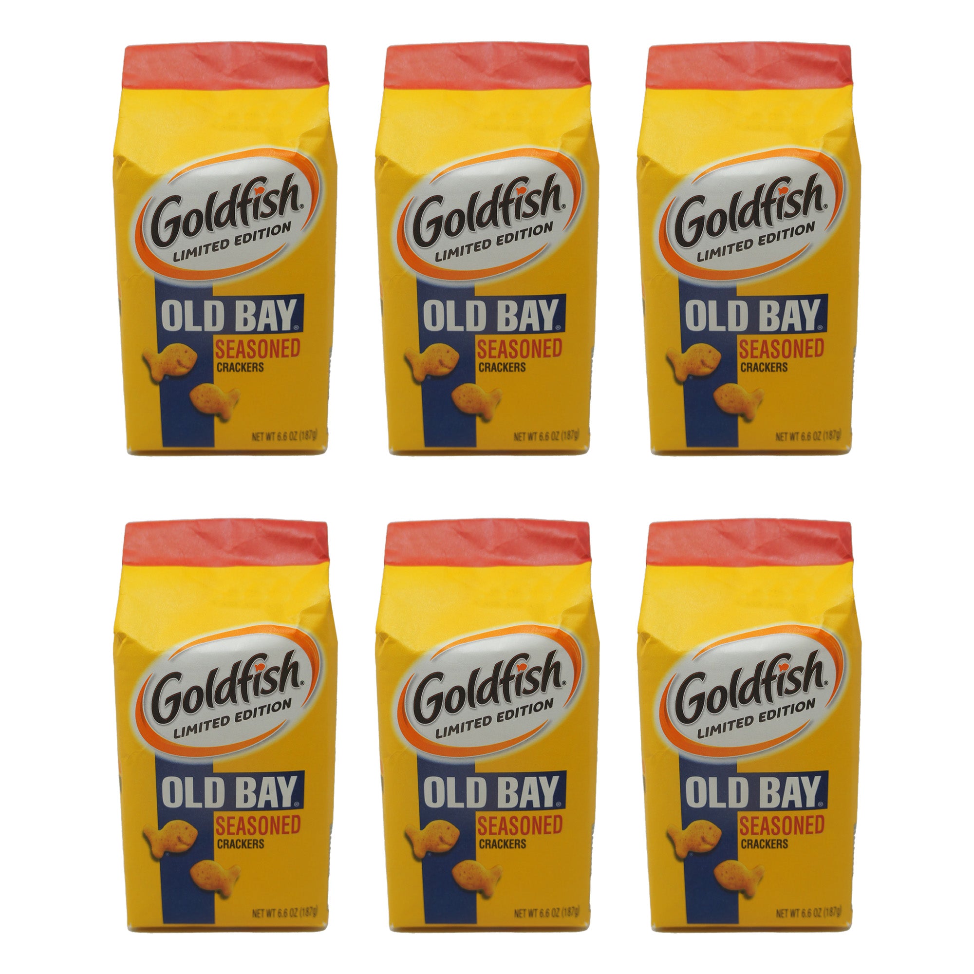 Goldfish Crackers, Old Bay Seasoned, Limited Edition, 6.6 oz per Pack