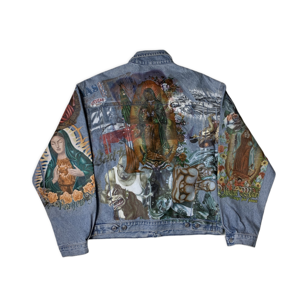 Vintage Denim Jacket with heat transfer