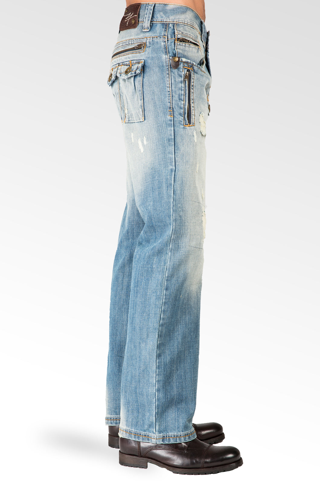 Relaxed Bootcut Distressed Light Wash 