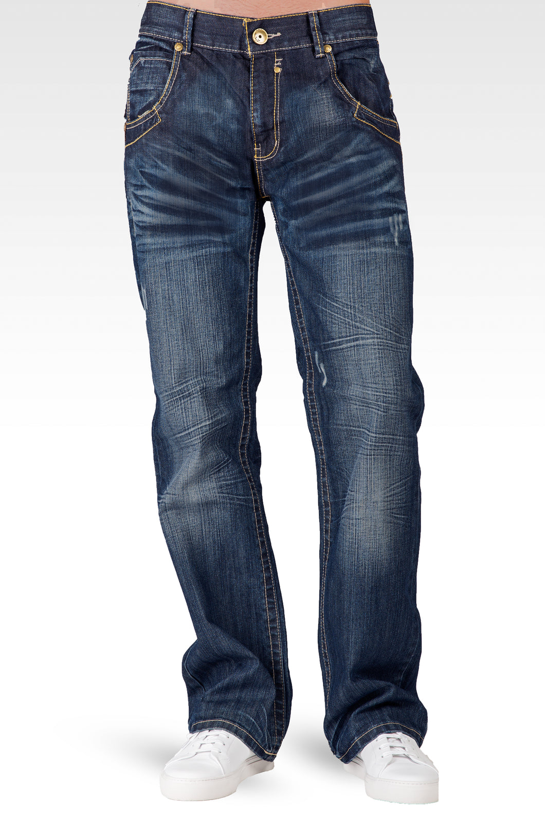 Level 7 Men's Zipper Utility Pocket Relaxed Bootcut Distressed Jean ...