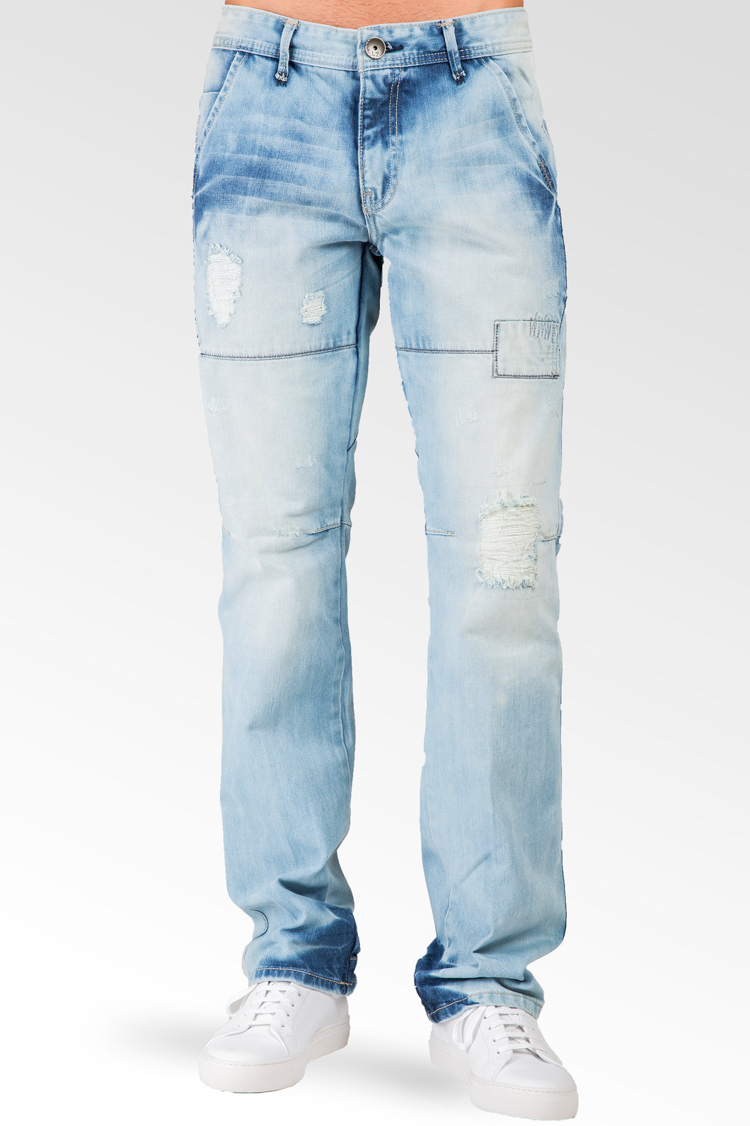 blue bleached jeans