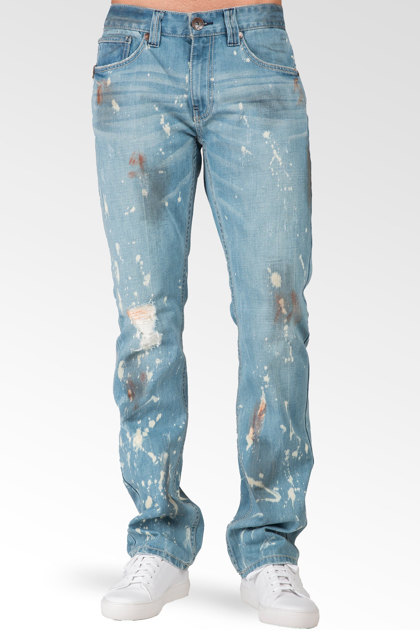 Misterio montaje Parásito Level 7 Men's Slim Straight Light Paint Splatter Wash 5 Pocket jeans Premium  Denim – Level 7 Jeans