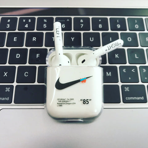 off white airpod case with lanyard