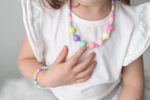 beaded kids jewelry rainbow colors