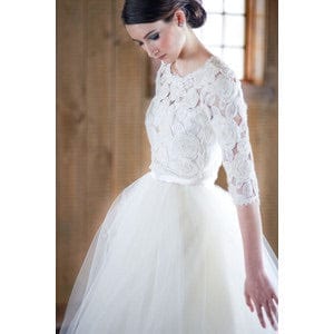 white tutu wedding dress