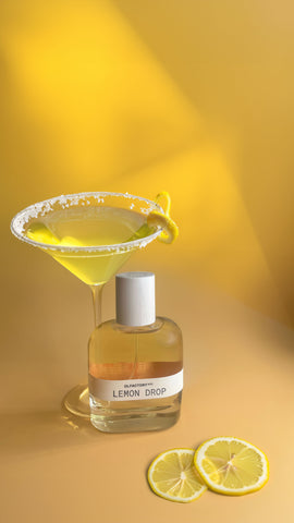 cocktail scent with perfume bottle nearby