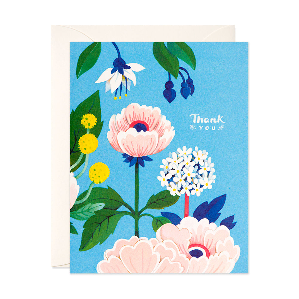 Blue Floral Thank You Card | JooJoo Paper