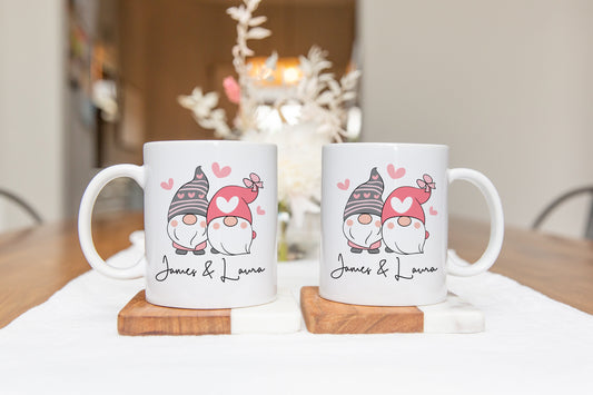 Mr and Mrs, Personalized Heart Shaped Mug Set, Valentine's Day