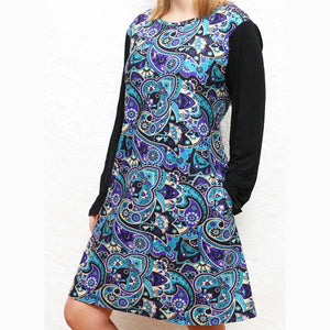 Paisley Long Sleeve Dress with Pockets - MM - Paisley Dress