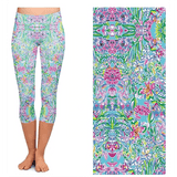 Fancy Floral Leggings-with Leggings with Pockets Design