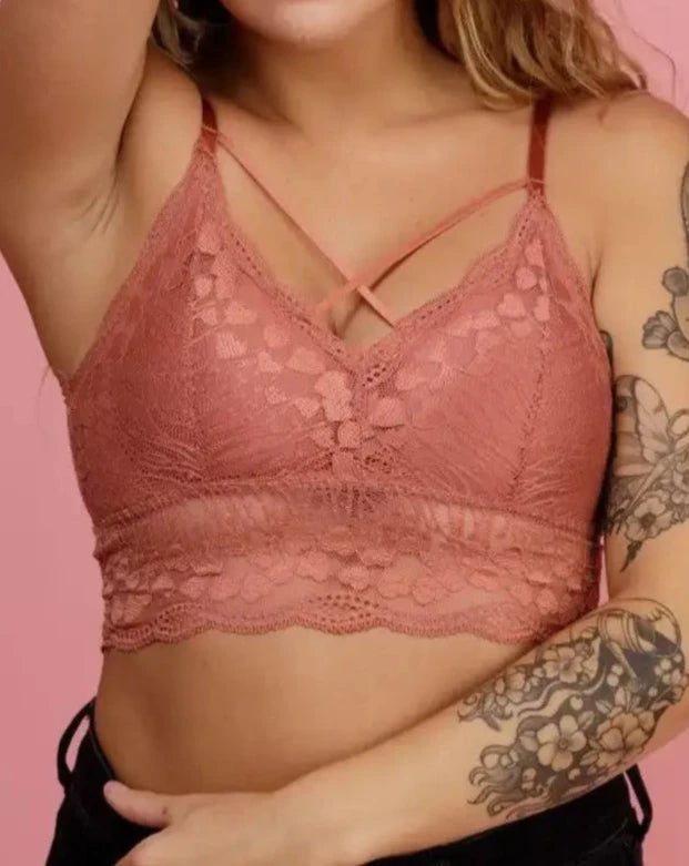 Luna Lace Bralette - Brick