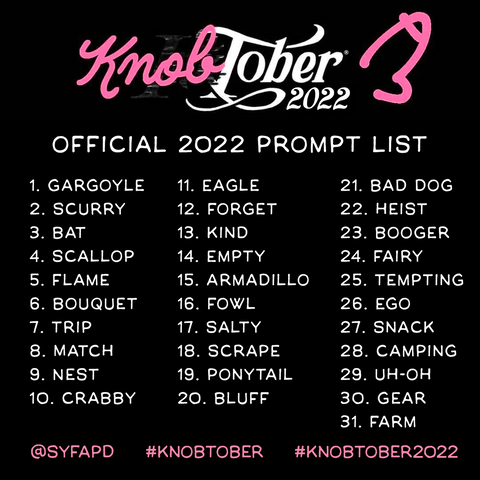 Official list of Knobtober 2022 prompt words