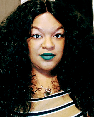 green lipstick on dark skin