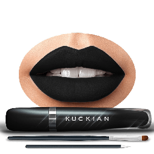 black lipstick, matte black lipstick, vegan lipstick, long lasting lipstick, kuckian beauty, luxury beauty, deleterious, black lipstick matte