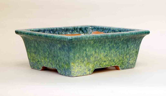 15-16 Green Glazed Japanese Bonsai Pot (No. 1547)