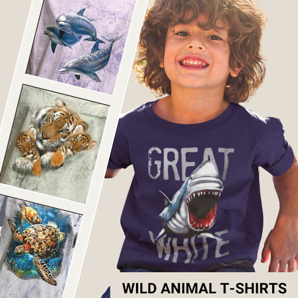 Wild Animal T-Shirts - Specially Dyed T-Shirts with Animal Designs ...