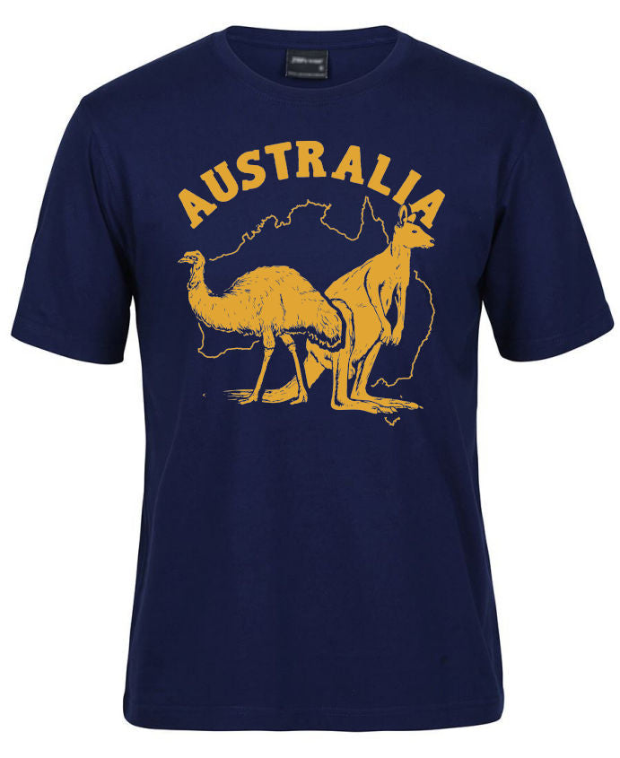 Australia Kangaroo & Emu Adults T-Shirt (Various Colours) - Australian ...