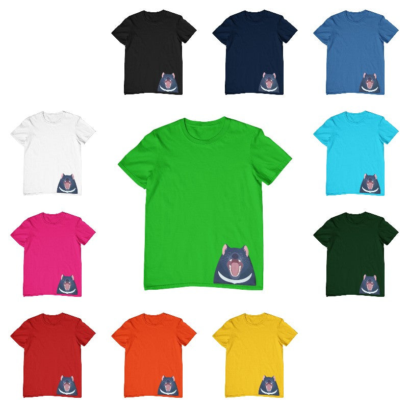 Tasmanian Devil Hem Print Childrens T-Shirt (Various Colours) - Native  Animal T-Shirts | Australian Native T-Shirts