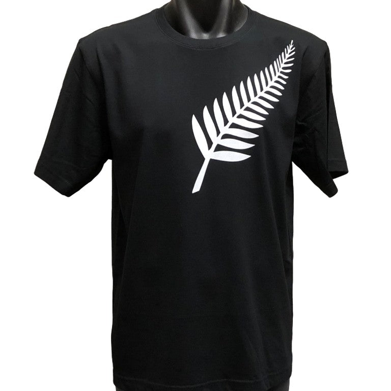 Silver Fern Adults T-Shirt (Black) - New Zealand Pride T-Shirts ...