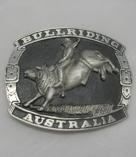 Bullriding Australia Rodeo Pewter Belt Buckle - Australian Belt Buckles ...