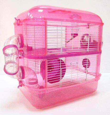 pink hamster cage