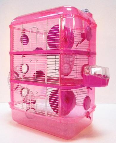 pink hamster cage