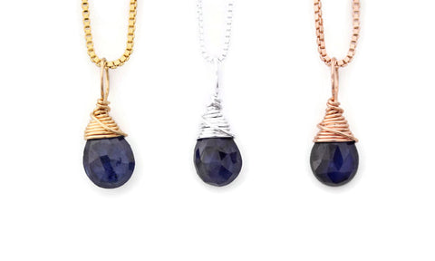 Sapphire birthstone necklaces