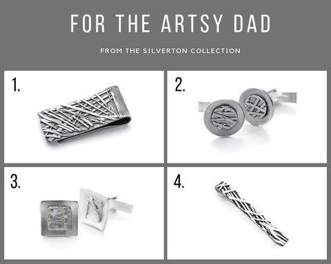 Sterling silver cufflinks, money clips, tie bars. Unique gifts for Father's Day