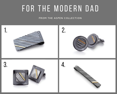 Silver and gold money clips, cufflinks, tie bar for Fathers Day gifts