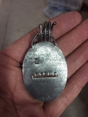 copper silver pendant