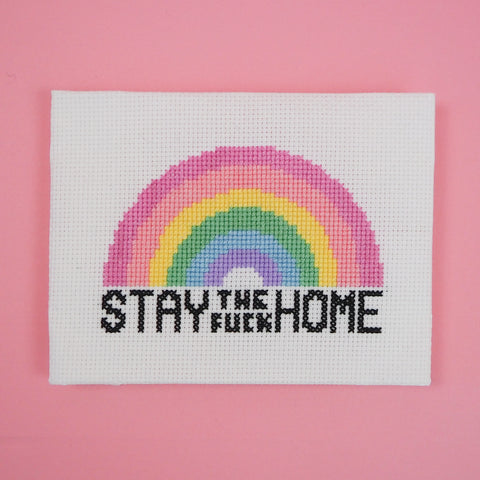 Stay The Fuck Home Cross Stitch - HOYFC.com