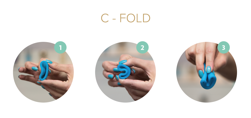 How to use menstrual cup - C Fold