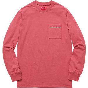 Supreme Woven Tape L/S Pocket Tee SS16 Mauve - Star & Skye Apparel