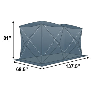 6-8 Person Double Ice Fishing Tent With Ventilation Windows
