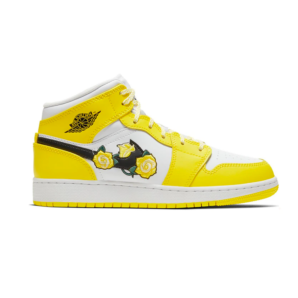 jordan 1 mid dynamic yellow floral shirt