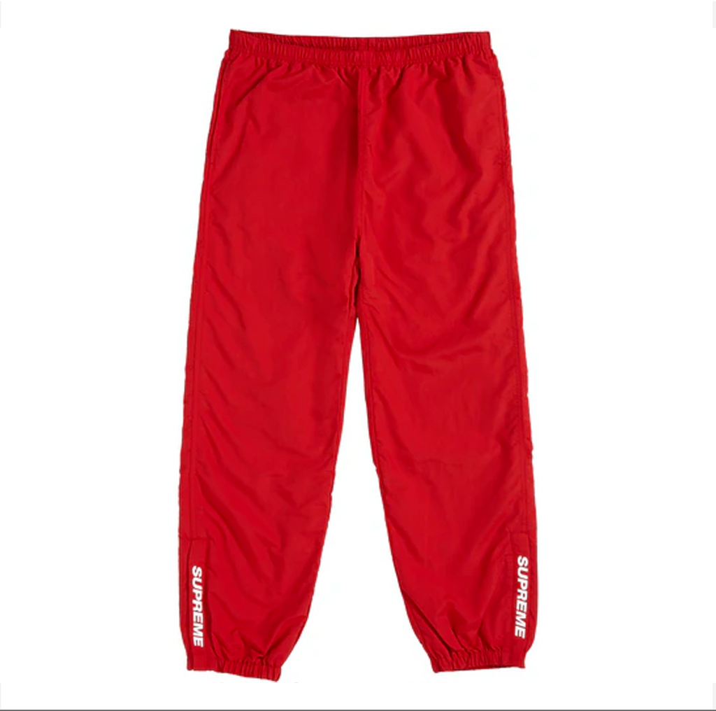 supreme warm up pants red